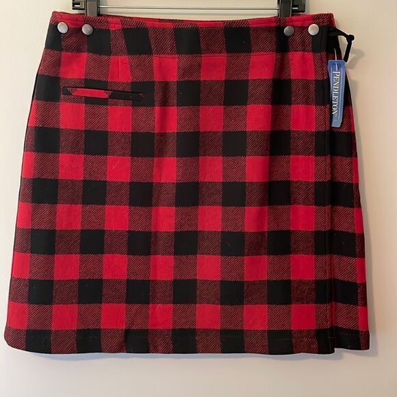 Pendleton Buffalo Plaid Wrap Skirt - Picture 1 of 8